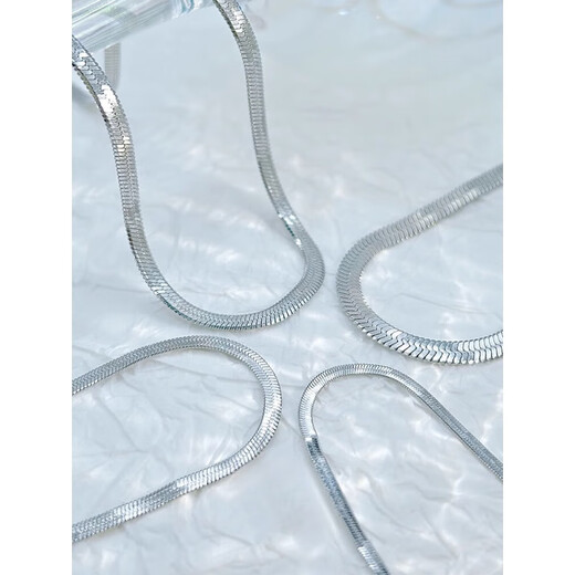 Fat Donglai same style 18k gold necklace snake bone chain snake bone plated 18K gold men and women Kendou same style European and American street in blade snake chain gold width 3mm long 40cm + 5cm extension