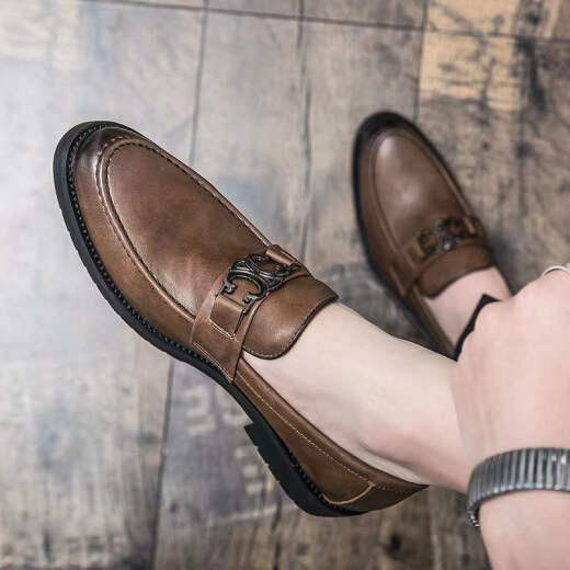 Katile Crocodile Winter Style Coreano Corea Toe Cuero zapatos para hombres Zapatos de hombres casuales de moda británica para estilistas de negocios Doudou zapatos para hombres un pie 6191 Black 40 zapatos deportivos Tamaño
