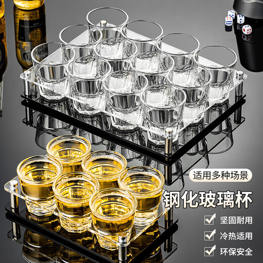 DKO tempered glass beer mug home wine glass set home commercial KTV bar beer mug octagonal cup tempered octagonal cup 150ml 10 pieces