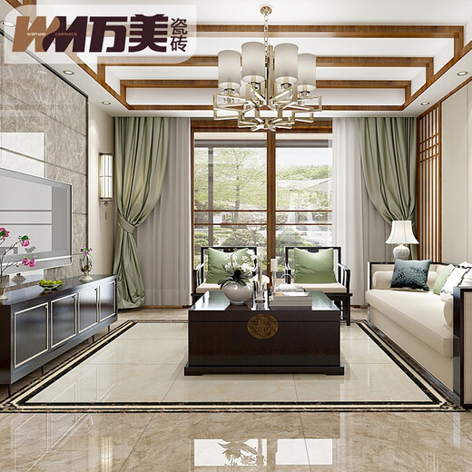 万美客厅卧室地板砖波打线微晶石波导线地拼花地线瓷砖配件拼花造型 WB15807 其他