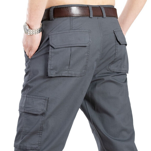 Jeep Jeep Frühling und Sommer neue Arbeit Hosen Freizeithosen Herrenhosen Elastizität Lose Großgröße Casual Multi-Pack Hosen Lange Hosen B9923 Grau Größe 34 Größe 2ft 6 Taillenkreis