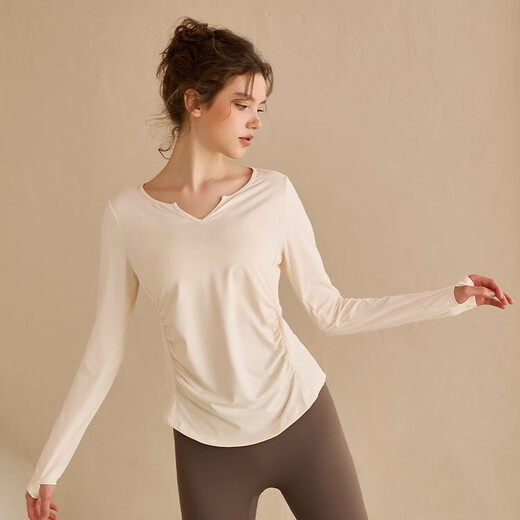 DADDECT yoga wear long-sleeved T-shirt for women 2025 autumn and winter new quick-drying fitness wear sports Pilates running blouse top blue L (recommended 120-140Jin Jin equals 0.5 kg)