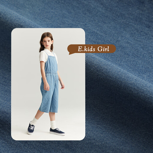 ELAND KIDS Summer New Product Girls Fashion Casual Loose Working Overalls Indigo Indigo/55 160 cm