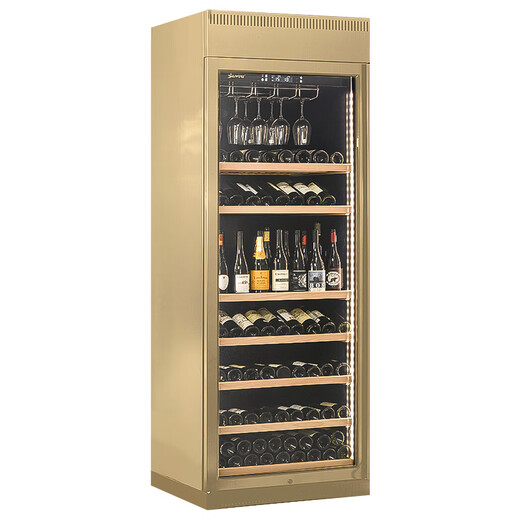 SILIWERE red wine cabinet, constant temperature wine cabinet, home red wine cabinet, living room wine cabinet, custom red wine cabinet, width 800 depth 450 height 2200 champagne gold 2 units 500L exclusive version