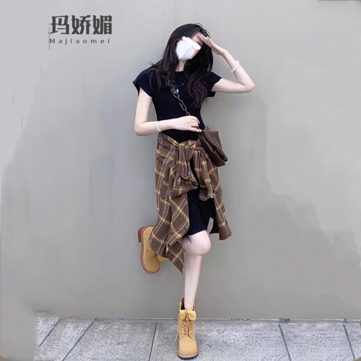 Majiaomei Dress Suit Women's 2025 Spring and Autumn New Women's Clothes for Small People Designed Outerwear Shirts and Skirts Women's Shirt + Skirt L