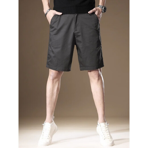 Romon high-end American casual shorts men's summer thin ice silk trendy brand loose sports mid-pants trendy straight-leg five-point pants 983 khaki XL