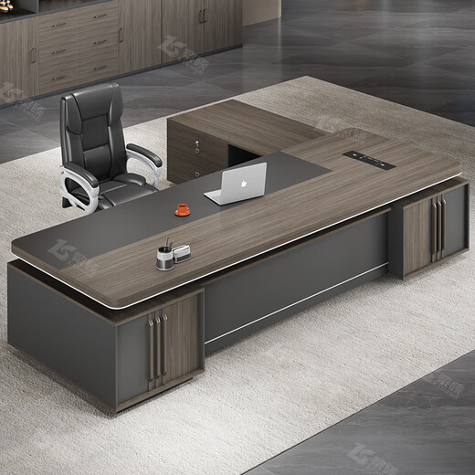 Simple modern boss desk and chair combination chairman single executive desk president manager desk office furniture 3.2 meters thickened double cabinet boss desk + boss chair