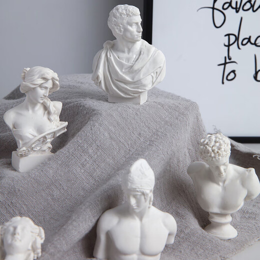 ZSTO David head plaster sculpture ornaments Nordic ins style sketch mini small plaster statue creative desktop decoration David medium size 15CM