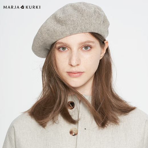 Maria Gucci (MARJA KURKI) painter hat women's pure wool hat beret Japanese pumpkin hat octagonal hat with a smile 6OO952296 gray