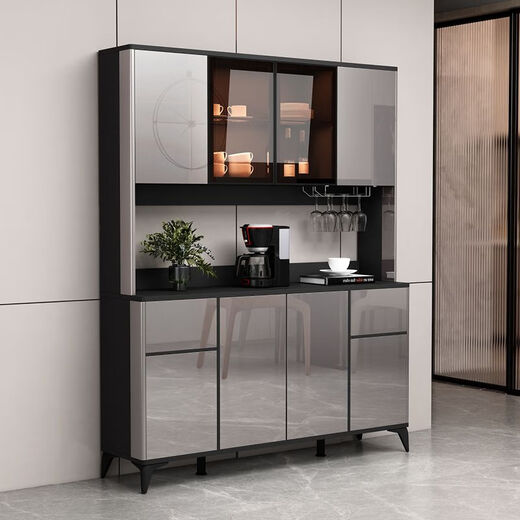 Jede Person träumt 2025 Neues leichter luxuriöses Sideboard Wohnzimmer Weinschrank Hausküchenschrank Schrank integrierter Wandstraßenschrank hellgraue Tür 180*40*200 Doppelschicht-einzelne Tür Tür