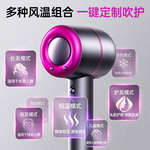 Quan Shang German brand丨Integrated maintenance and care High-speed hair dryer Home ultra-quiet negative ion dryer High power does not hurt the power generation Hair dryer Portable birthday and holiday gift Senzi Intelligent temperature control does not hurt the hair丨15 seconds constant temperature quick drying gift box 300 million negative ion hair care丨Free smoothing hair nozzle丨90 days free trial