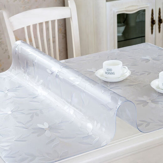 Yudou transparent PVC tablecloth soft glass waterproof, oil-proof and anti-scalding table mat rectangular coffee table dining table mat crystal plate tablecloth upgraded environmentally friendly pure ultra-high transparent 1.0 width 70cm*140cm