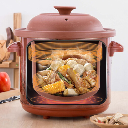Longxingfa Longxingfa fully automatic household electric stew pot purple clay cooking porridge, porridge simmering soup health care soup pot ceramic electric casserole stew cup mini electric stew pot stew pot low power fine stew purple clay manual model 1.5L suitable for 1-2 people
