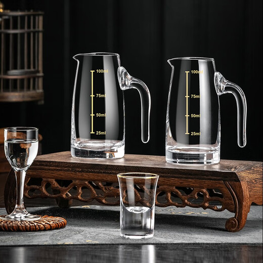 CRISTALGLASS high-looking white wine glass and wine dispenser set, crystal glass household small wine glass, one cup, high-end high-end wineware, wine dispenser 100ml, 10 pieces + 15ml goblets, 10 pieces + cup holder