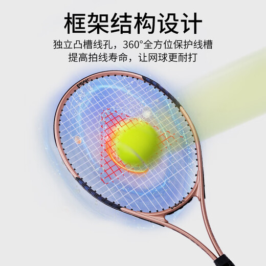 Peak PEAK Tennis Racket Adult Male and Female Student Beginner Single Shot PK-690 Set Gold