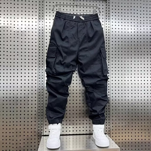 Jiaye trabaja con pantalones de trabajo informales resistentes al desgaste para los pantalones de moda de celebridades de Internet masculinos Pantalones de bolsillo deportivo Pantalones Khaki 2XL [125-145Jin [Jin equivale a 0.5 kg]]