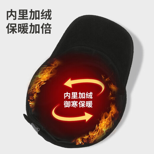 Woodpecker middle-aged and elderly men's winter flat-top hat plus velvet and thickened ear protection to keep dad, old man and grandpa duck-billed hat