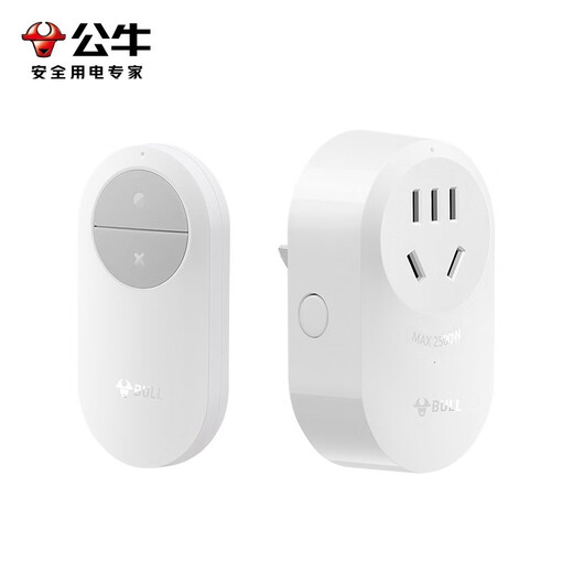 公牛（BULL）无线遥控插座远程控制轻智能射频插座家用免布线五孔10A套装 【插座*1+遥控器*1】