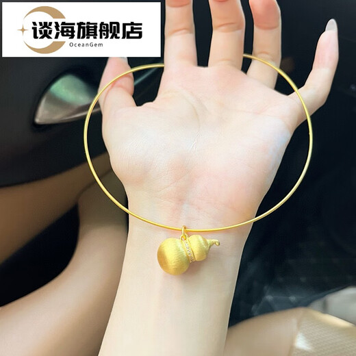 Tanhai Pure Gold 999 Points Diamond Brushed Fulu Gourd Pendant Gold Stone Clavicle Necklace Women's Necklace for Your Girlfriend The gold gourd pendant weighs about 2.65 grams