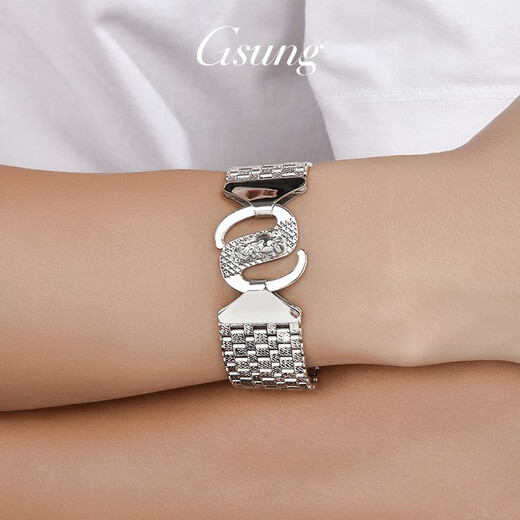 GsunG platinum PT950 men's platinum business double-sided carving craft Pixiu buckle fashion bracelet needs to be customized, please contact customer service to confirm the gold weight price