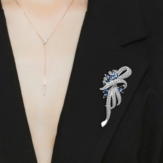 Crystal brooch for women, high-end corsage, light luxury suit badge, anti-exposure, practical corner button, coat fashion accessories, elegant brooch three-piece set TS171