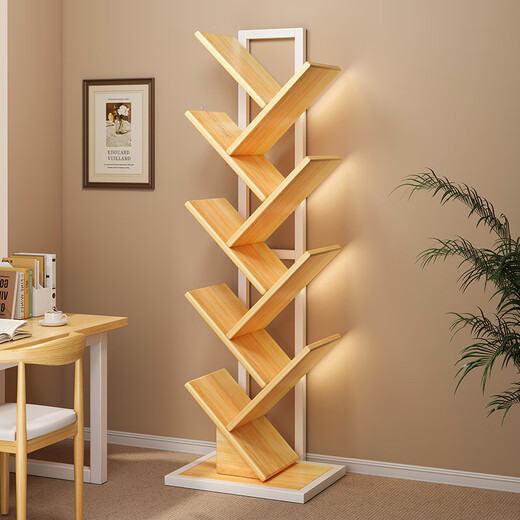 Shanshan wood art bookshelf floor-standing storage rack storage shelf creative steel wood multi-layer home student tree-shaped small bookcase