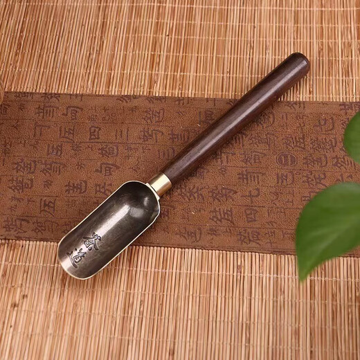 Jingshi teaspoon tea spoon tea shovel single solid wood spoon tea special spoon tea set accessories tea taker small tea spoon tool ebony tea spoon