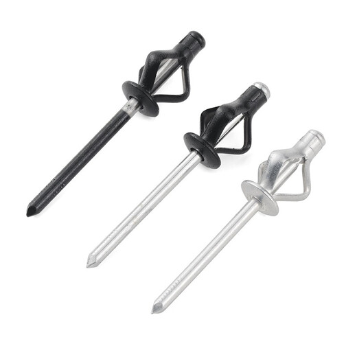 Jinggong lantern rivet aluminum core blind rivet three-prong round head rivet painted black decorative nail rivet 3.2/4/4.8 4*25*12 natural color large cap (200 pcs) Discount