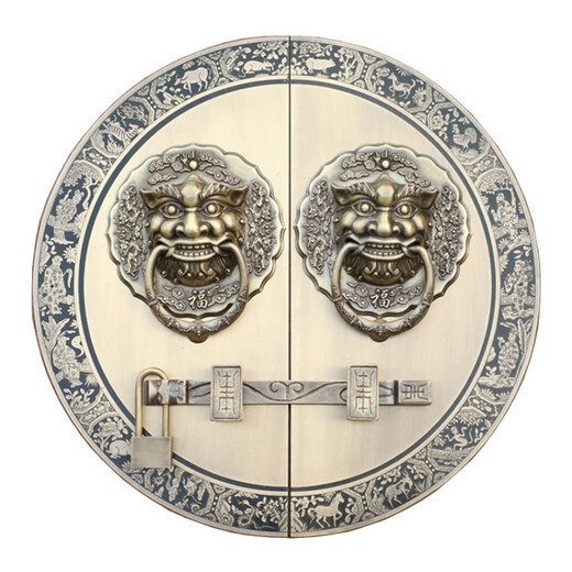 Jingsuo antique door lock handle hand-style copper door knocker villa courtyard wooden door bolt latch handle 35cmA style-3