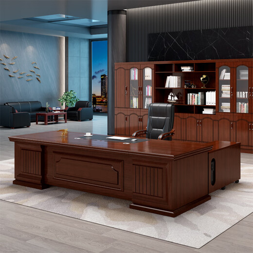 KESENGE boss desk, executive desk, simple modern executive desk, executive manager desk, office desk and chair combination 2.4m table + double side cabinets