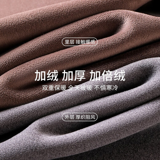 Yalu Men's Warm Pants Men's Velvet Thickened Long Autumn Pants Autumn and Winter Coldproof Underpants Slim Line Pants Northeast Dark Gray XL