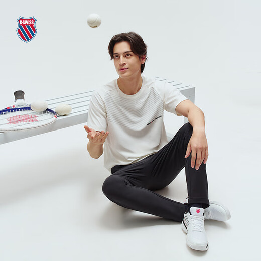 T-shirt masculin de Kswiss en été respirant Nouveau uniforme de tennis de couleur unie de couleur unie à la mode et de sport décontractée 1010691 869