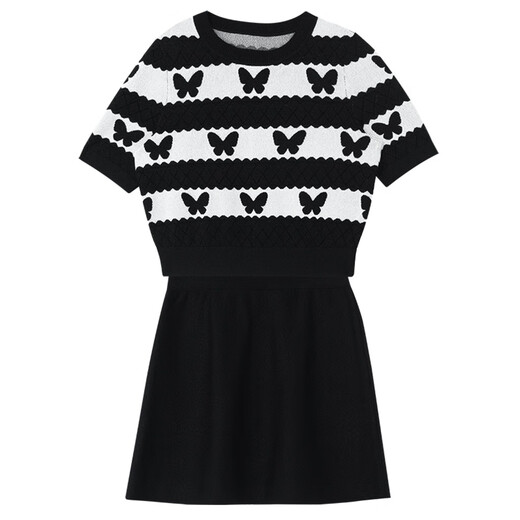 Gloria Summer Lyocell Mulberry Silk Jacquard Suit 1B5RAA290 08J Black Jacquard XS