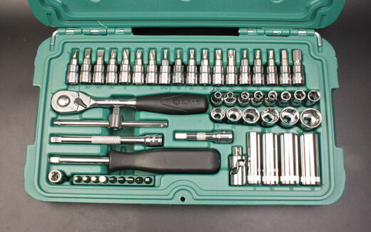 CLCEY1/4 XIAOFEI 52-Stück-Sockelschlüssel Set 09002 Automatische Reparatur Schneller kleiner Ratschenschlüssel-Werkzeugboxzubehör 5mm Kurzschläuche-11304