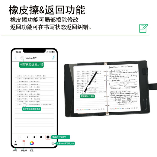 乐发芽Ophaya电子笔记本手写syncpen智能笔纸屏同步手写板商务办公会议记事本可存储记录日记本创意礼品 经典款礼盒装【智能笔+PU笔记本】国际版