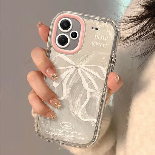 
The best choice is suitable for Redmi Note13 mobile phone case Feather cream girl heart pearl bow full-include Redmi Note12Pro silicone Note12 mobile phone case Note13Pro+ Feather cream shell-transparent-BS3884 white bow Honor 70 Pro