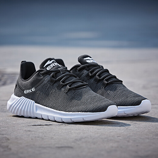 Hongxing Erke Men's Casual Running Shoes Wear-resistant and Non-slip Men's Running Shoes 11118203085 Black/White 41