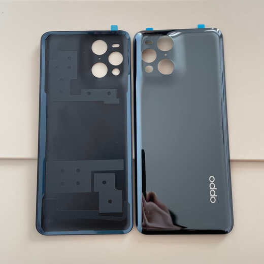 OPPO [Markenoriginal] Geeignet für Oppo Findx3 Rückbedeckung Findx3 Pro Mobiltelefon Batterie Batterie Abdeckung Heckhülle Glas FIDX3/X3PRO Schwarz mit Klebstoff Rücken