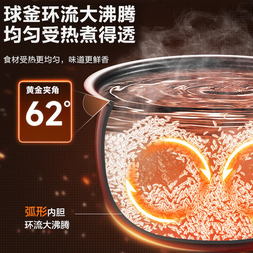 SUPOR [National Subsidy] IH Electric Pressure Cooker 5L Household Smart 2200W 0 Coated Steel Cake 8min Quick Vegetable SY-50HC5021Q Rice Cooker Pressure Cooker 4-6 people