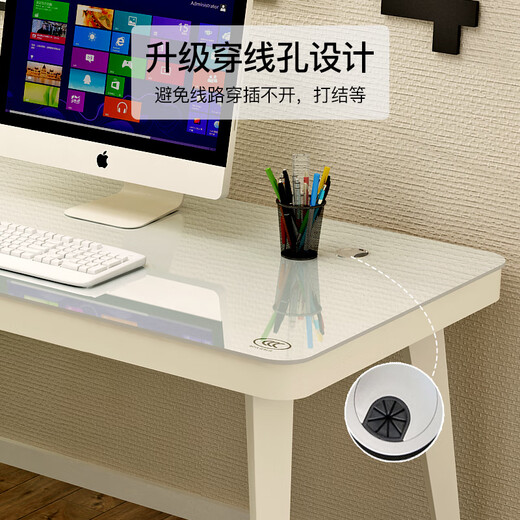 Fanshe tempered glass computer desk desktop glass desktop desk workbench thickened Nordic simple office desk