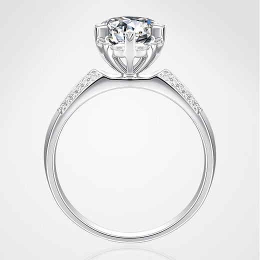 AVHE white platinum diamond ring set with bouquet of flowers for wedding gift ring Chinese Valentine's Day wife cultivated diamond artificial diamond platinum 18K gold set with snowflake - 30 points D color main diamond 9-20 ring number can be consulted or remarked