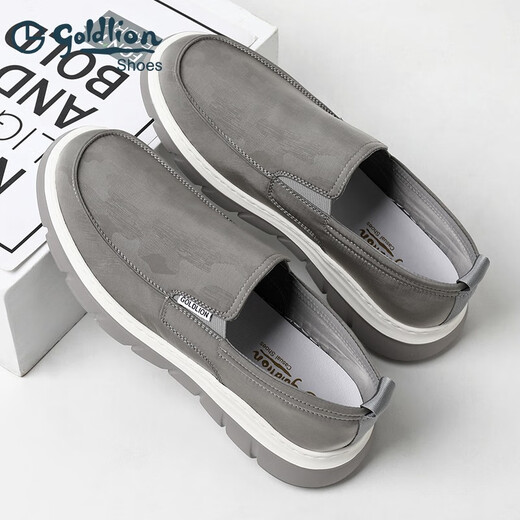 Chaussures masculines Goldlion Summer Nouvelles chaussures en toile pour pied pour les chaussures décontractées pour hommes respirants pour les hommes, les chaussures de conduite légère des hommes gris 40