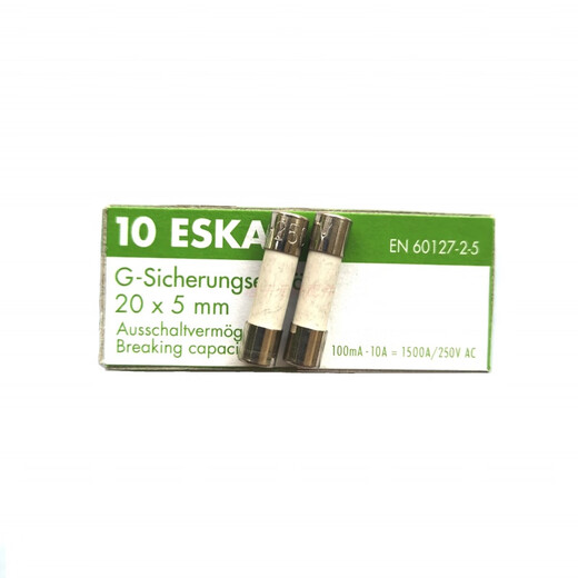 ESKA ceramic fuse 5x20 with sand slow T1H250V ceramic tube with arc extinguishing sand 1.25A box