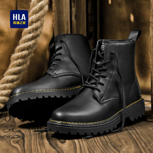 Hailan Home Hla Martin Boots Men's High Top Black Work Boots Botas para hombres Haagzm4dae411 Negro 39