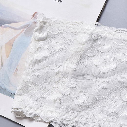 Lace sexy sexy bra strapless strapless bra for women without wires, white L (120-140Jin Jin equals 0.5kg)