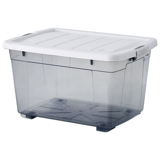 Wiayunuo Storage Box with Wheels Extra Large Thick Transparent Plastic Storage Box Clothes Quilt Storage Box Outdoor Whole Nordic Blue 110# Pulley Box Length 52 Width 38 Height 31 cm