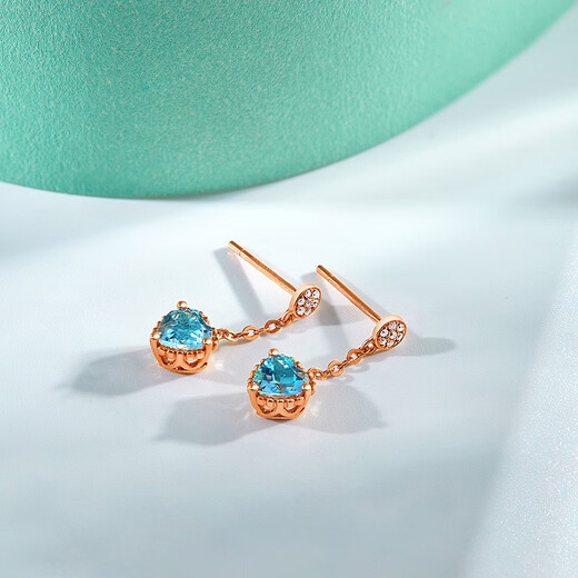 
meluxe 18K gold color treasure earrings aquamarine earrings, birthday gift for girlfriend 0.8 carats / pair-E11932