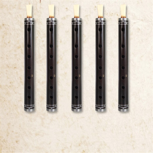 Master Chen’s ebony pipe beginner tear gas pipe instrument D-tube copper hoop [1 plastic whistle]+8
