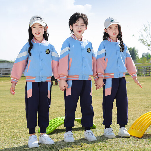 Shuttlecock Feifei Kindergarten clothing spring and autumn pure cotton summer primary school uniform children class uniform set autumn sports three-piece set picture color-9906A three-piece set long sleeve + short sleeve + long trousers 130 size recommended height about 130 cm