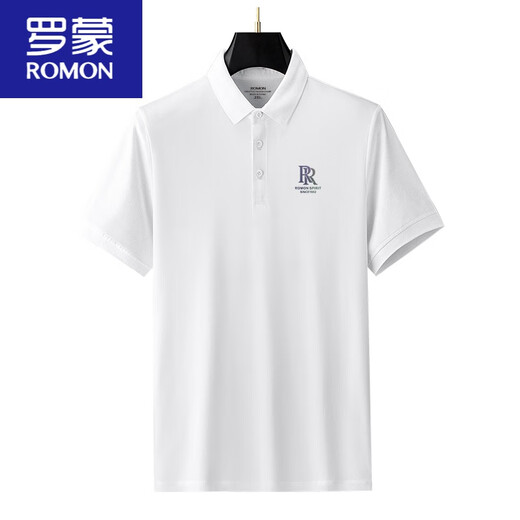 ROMON (ROMON) double R corsage POLO Paul shirt Paul short-sleeved T-shirt men's summer black slim-fit trendy and versatile middle-aged clothes cotton flip-up * collar short * sleeve 22#xsx9209 black M 90-120Jin [Jin equals 0.5 kg]